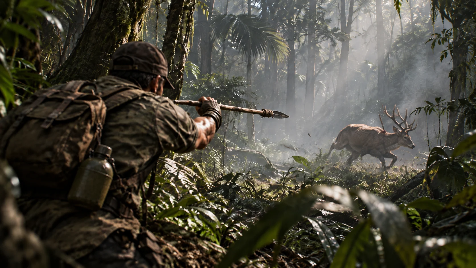 Eirik hunting in dense rainforest